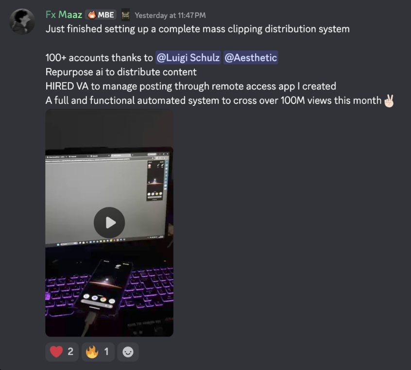 100M+ views mass clipping system
