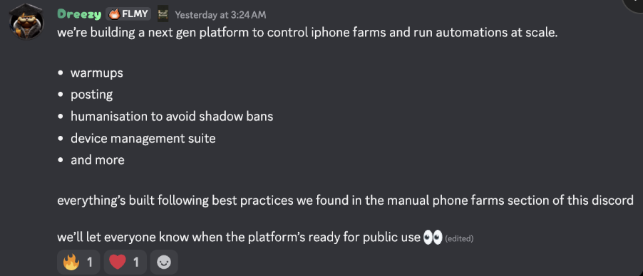 next-gen iPhone farm platform